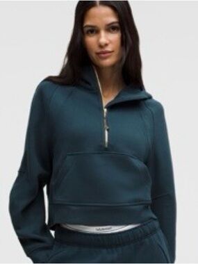 Like New Lululemon Scuba Oversized Half-Zip Hoodie Indochine Blue Gold M/L